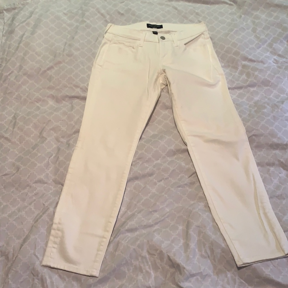 Banana Republic white skinny crop jeans